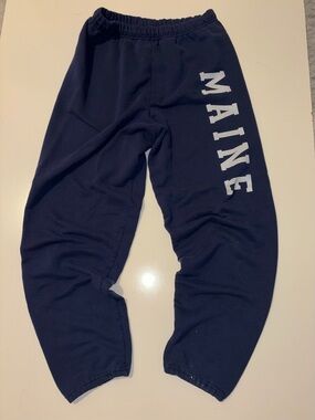 Jerzees Navy Blue Sweatpants with White Lettering
